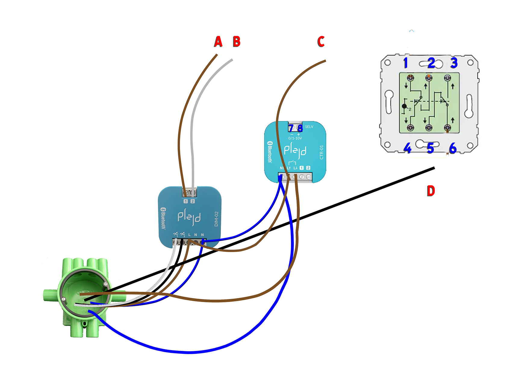 Plejd DIM02 samt CTR01 Koppla hur? Byggahus.se