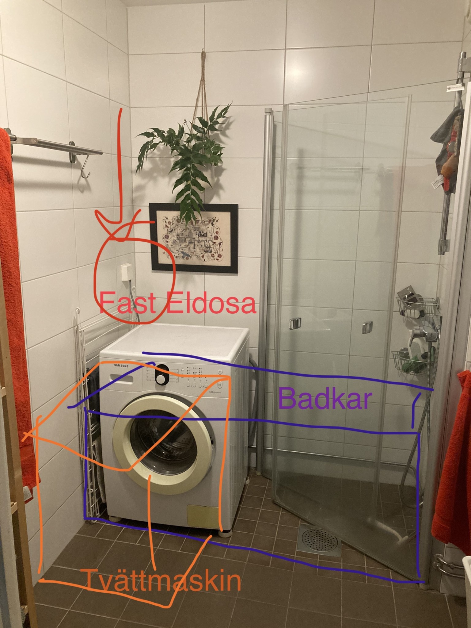 Fast eldosa för tvättmaskin ovanför badkar? | Byggahus.se