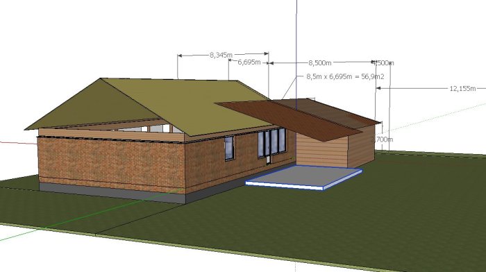 Garage 85x67 Förhöjt 16.7 livar med tak inkl inglasningstak 03.JPG