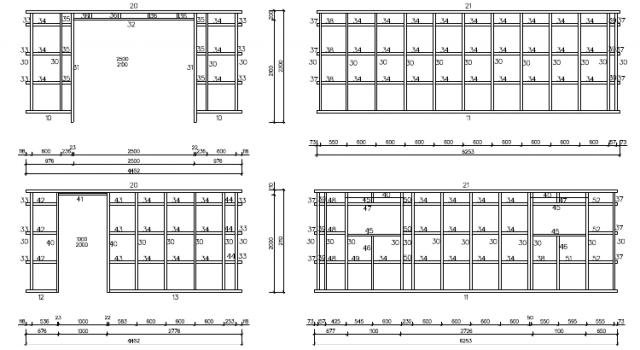 Blueprint showing top and side views of a construction plan with dimensions and overlapping sections, suggesting interlocking wall design.