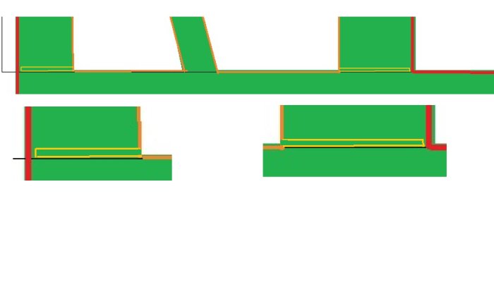 Schematisk illustration av en gränskabel och guidad kabel för robotgräsklippare med förslag på avslut.