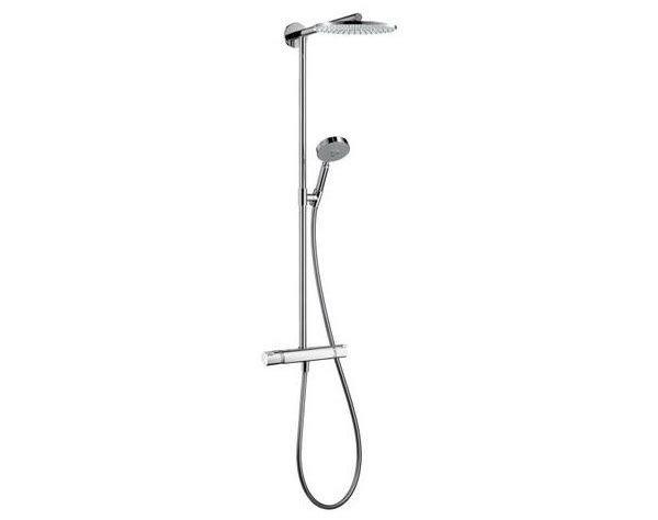 Hansgrohe Raindance Air 240 Comfort Showerpipe, med tak- och handdusch och AirPower-teknik.