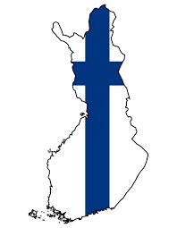 Karta med Finlands kontur och flagga som illustrerar inläggets referens till standard i östra grannlandet.