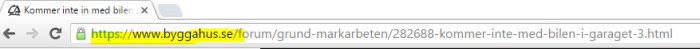 Skärmdump av en webbläsare som visar URL till ett forum om byggprojekt.