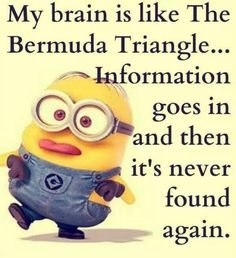 Minion med glasögon liknar Bermudatriangeln där information försvinner.