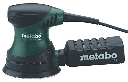 Metabo FSX 200 Intec excenterslip med grön och svart design och sladd.