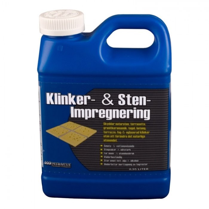 Flaska med Klinker- & Sten-Impregnering från Miracle på 0.95 liter.
