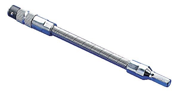 Flexibel förbindelsestång med skruvmejselände, ofta använd för trånga utrymmen, köpt från Clas Ohlson.