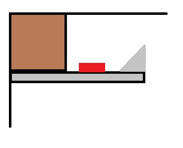 Schematisk illustration av sidovy för inbyggd LED-belysning i tak med regel och list.