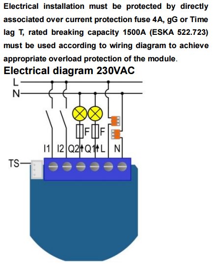 Elektriskt diagram över Flush 2 Relay med mekaniska reläer, säkringar och anslutningar märkta.