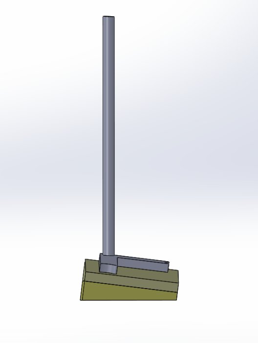 CAD-skiss av en jigg med två lutande rektangulära boxar för borrning i 7 graders vinkel.