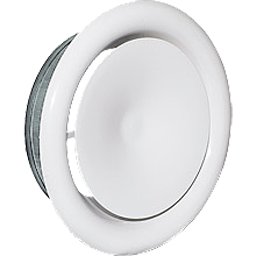 Vit cirkulär tilluftsdon för ventilationssystem, pris 79 kr hos Soliduct.