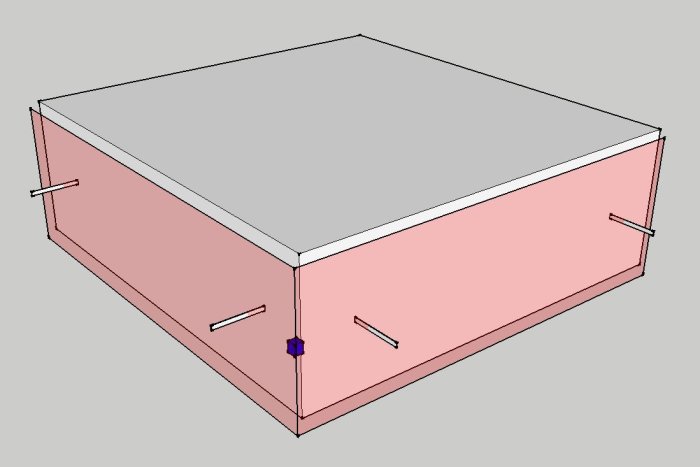 3D-skiss av rum med krysslaserprojektion och mätmetod illustrerad med blå burk och vita pinnar.