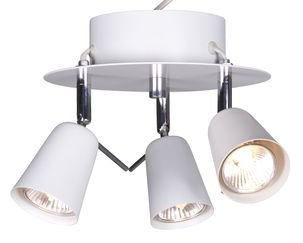 Taklampa med tre riktbara GU10 spotlights från Clas Ohlson.