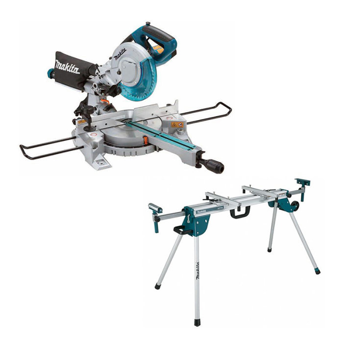 Makita LS0815FL kap- och gersåg med stativ.
