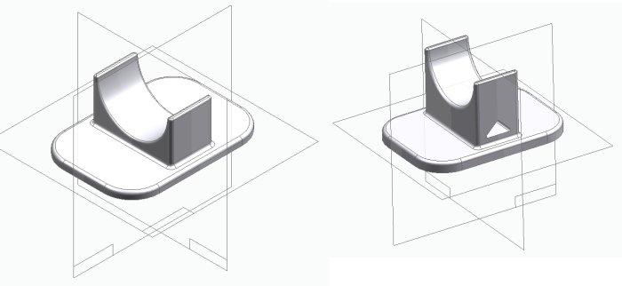 CAD-modeller av specialdesignade 3D-utskrivna stöd för avloppsrör.