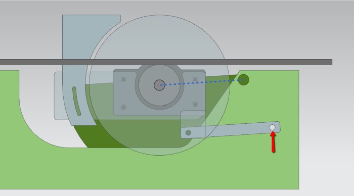 Riving knife mechanism diagram for a Wadkin AGS10 saw, showing bearings and a parallelogram linkage.