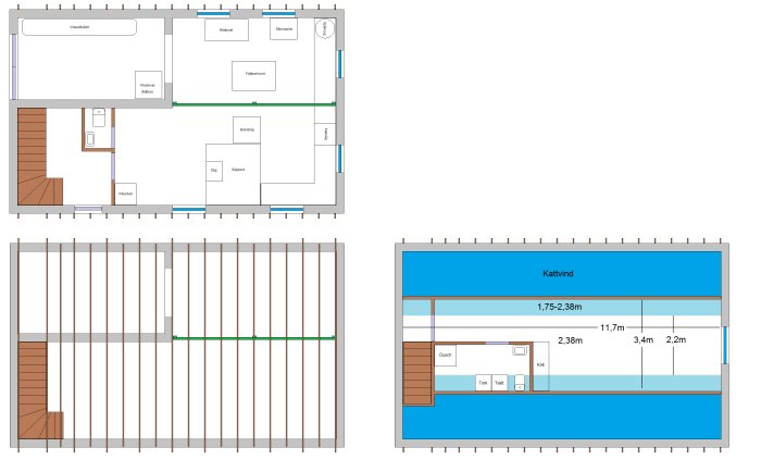 Planritning av en kombinerad verkstad med möjlig lägenhet ovanpå, inkluderar mått och utformning av rummen.