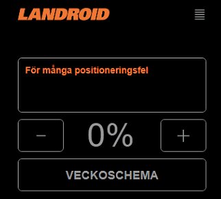 Felmeddelande på displayen med texten "För många positioneringsfel" och knappar för inställningar.