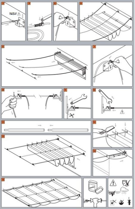 Illustrationer av olika byggtekniker och fästelement för konstruktioner.