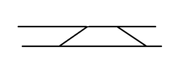 Schematisk illustration av golvkonstruktion med centrerade stöd på tre sidor.