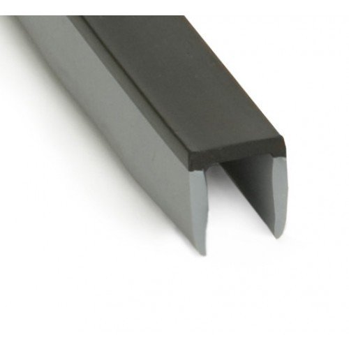 14x13mm ljusgrå gummitätning med ett svart hårdare material runtom.