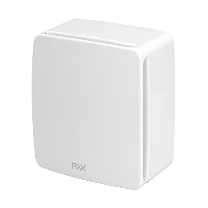 Pax Chinook ventilation på vit bakgrund, anslutning i hörnet, för byggprojekt.