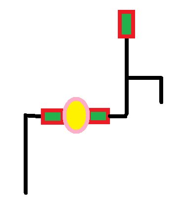 Schematisk bild på rörinstallation med vattenmätare, konsoler och tappventil.