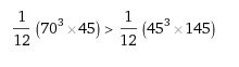 Matematisk jämförelse av tvärsnittens styrka för träbjälkar i byggprojekt, uttryckt med formler.