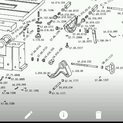 Illustration av en sprängskiss för en mekanisk anordning med numrerade delar och detaljer.