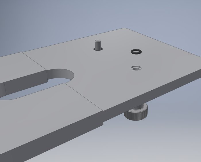 CAD-bild av maskindel med en O-ring placerad i en uthålad sektion.