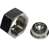 Radiatorproppar i metall för 10- och 15-rörsystem, en o-ring tätning syns.