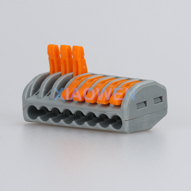 Orangefärgad och grå kabelskarv med öppna ledare från AliExpress