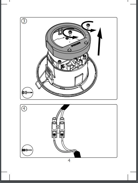 Illustration av installationssteg för elektrisk utrustning med kablar och anslutningar.