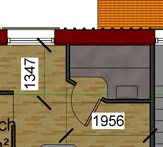 Ritning av bastulayout med måttangivelser för lavar och plats för aggregat.