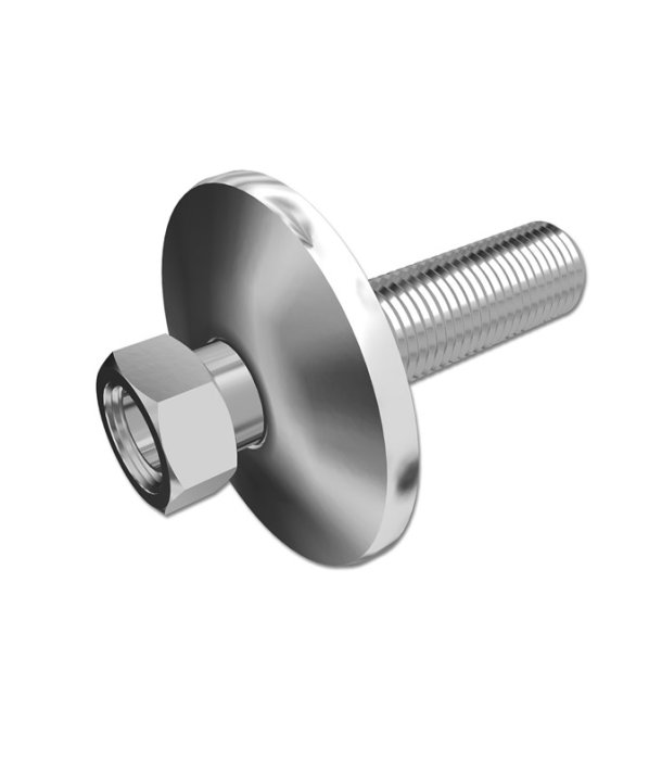 Monteringsfäste för blandare med väggtätning och anslutningsgänga.