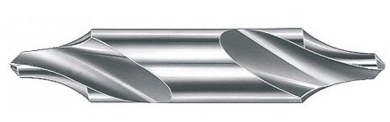 Närbild av borrspets med rött markerad gash, illustrerar avancerad borrgeometri.