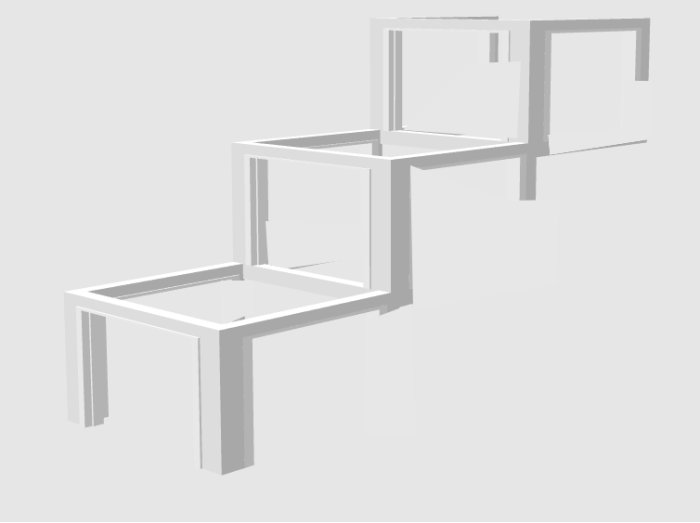 Konceptuell design av trappställningar för odlingsplattformar på en bergskulle.
