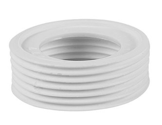 Vit plast gängnippel G40 x G32 från Faluplast.