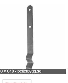 Lång plintjärn som används för att gjuta in i fundament med försänkning för stolp och gängstång.