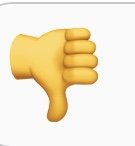 Emoji av en hand med tummen pekande nedåt.