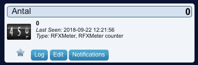 En skärmvisning av en virtuell RFXMeter-räknare med nollställd antalsvisning.