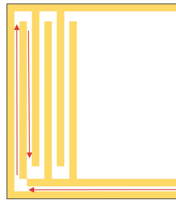 Schematisk ritning i Excel med gula linjer som representerar läkten på en vägg.