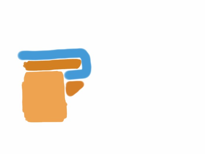 Skiss av ett byggprojekt med en blå linje och brun omkrets som exemplifierar designen av en kant.