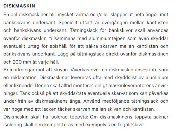 Monteringsanvisningar för tätningslack och aluminiumtejp vid diskmaskinsinstallation på en bänkskiva.