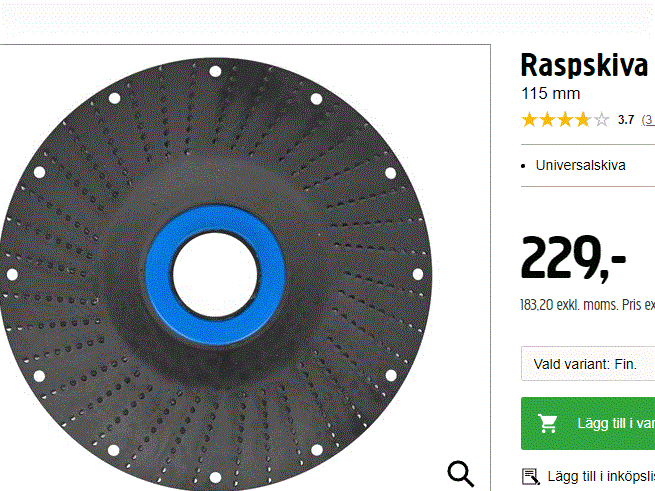Raspskiva för vinkelslip på vit bakgrund, 115 mm storlek, använd för byggprojekt.