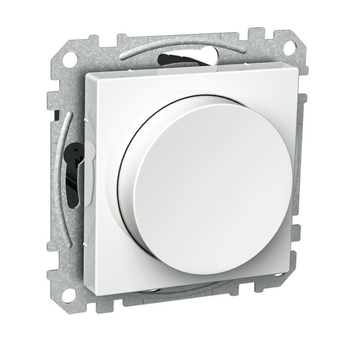 Dimmer utan fästklorsfunktion, med skruvhål i hörnen för fastsättning i vägg.