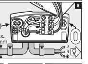 Schematisk illustration av elanslutningar inuti en kopplingsdosa med frågetecken som markerar okända ledningar.