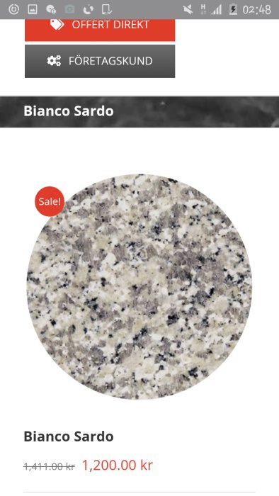 Nedsatt pris på Bianco Sardo stenmönstrad klinkers med gråa och svarta toner.