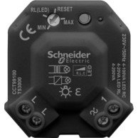 Schneider Electric dosdimmer för LED-belysning, som inte släcker ljuset helt, visas mot en vit bakgrund.